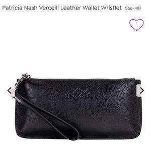 Patricia Nash black leather clutch